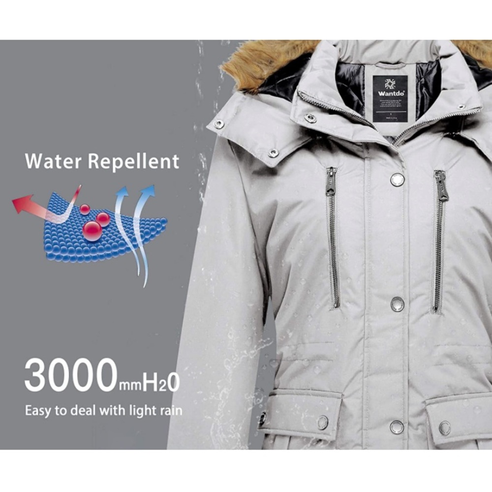 Women's Quilted Winter Coat Warm Puffer Jacket Thicken Parka with Removable Hood